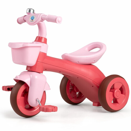 Dreirad für Kleinkinder mit eingeschränkter Lenkung, rosa, ergonomischer Sitz 1