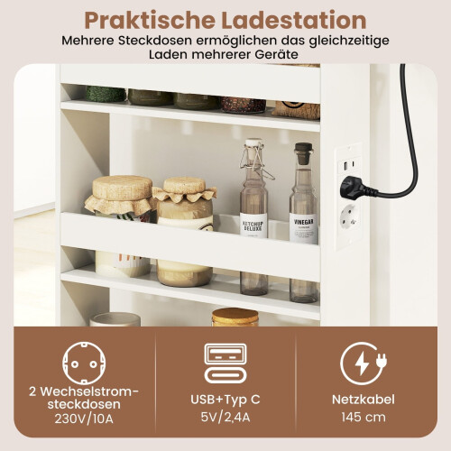 Schmaler Rollwagen mit Ladestation, 4-stufig, 13 cm 2
