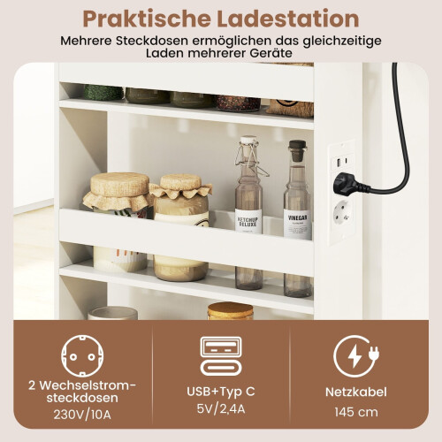 Schmaler, 13 cm breiter Rollwagen mit Ladestation 2
