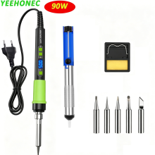 Kit de fer à souder 90W, écran LCD, chauffage rapide 180-500C, avec 5 embouts, pour réparation électronique et bricolage
