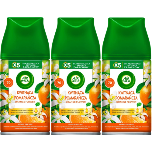 Air Wick 3 x Air Wick Freshmatic Automatic Spray Refill 250ml - Orange Flower
