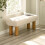 Freya White Boucle Upholstered Low Bench 1