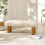 Freya White Boucle Upholstered Low Bench 4