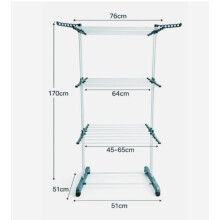 3 Tier Clothes Drying Rack Airer with Wheels
