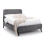 Frida Curved Velvet 150cm King Bed - Grey 2