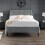 Frida Curved Velvet 150cm King Bed - Grey 1