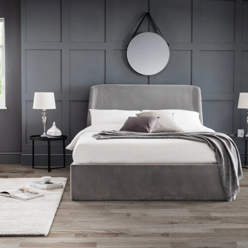 Frida Ottoman Storage 150cm King Bed - Grey