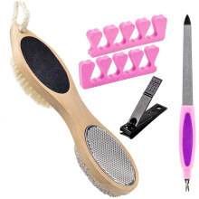 4 in 1 Foot File Callus Remover with Pumice Stone Feet Scrubber Foots Brush for Shower, with Cuticle File,for Home