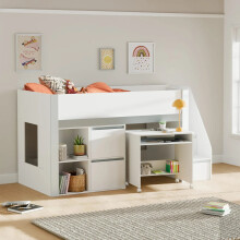 Gaia 90cm Single Midsleeper - White and Silver