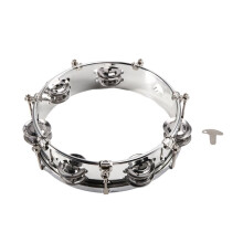 8 Inch Double Row Stainless Steel Jingles Tambourine for Adults Selftuning Hand Held Drum for Church Wedding Party Favor