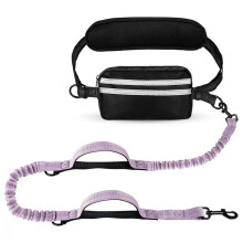 Hands Free Dog Leash,Adjustable Waist Belt with Double Padded Handles,Retractable Bungee,Waist Leash for Dog Walking