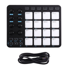 16-Key MIDI Pad RGB DJ Controller 16 RGB Pads 8 Knobs 5 Buttons for Music Production Live Performances