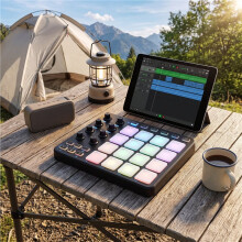 16-Key MIDI Pad RGB DJ Controller 16 RGB Pads 8 Knobs 5 Buttons for Music Production Live Performances