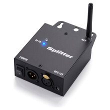 2-Way Distributor Wireless DMX Splitter 3Pin XLR Separate Dmx with 1 Input Signal Amplifier System for LED Stage EU PLUG