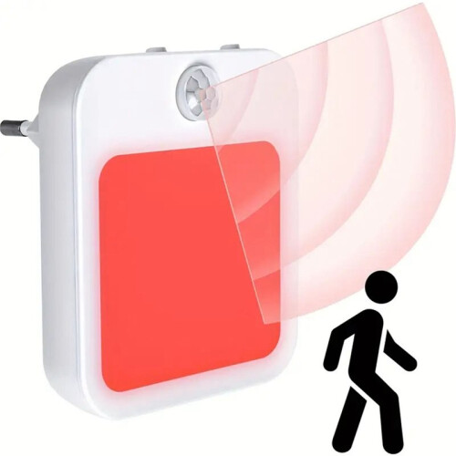 Red Light Night Light with A Plug, Intelligent Night Light, Automatic /Off, Suitable for Bedroom, Kitchen EU Plug 1