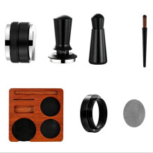 Espresso Accessoires Kit Dubbele Hoofd Koffiedistributeur met Espresso Tampstation Roerder Dosering Trechter WDT Tool 58mm