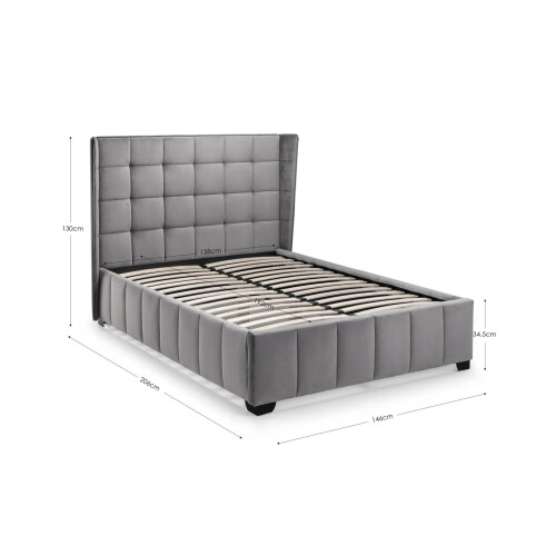 Gatsby 150cm King Bed - Light Grey 1