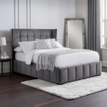 Gatsby 150cm King Bed - Light Grey
