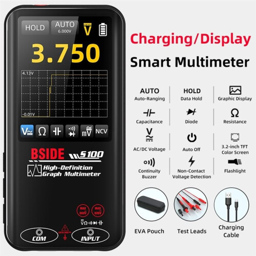 BSIDE Digital Multimeters  Multimeters Graphic Display Multimeters,Automatic Range Selection Voltmeters 2