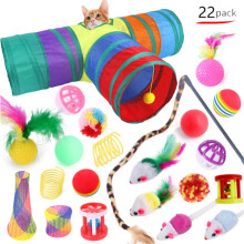 Cat Toy Variety Pack – 16-Piece Set with Tunnel, Teaser Wand, Plush Mouse & Feather Toys