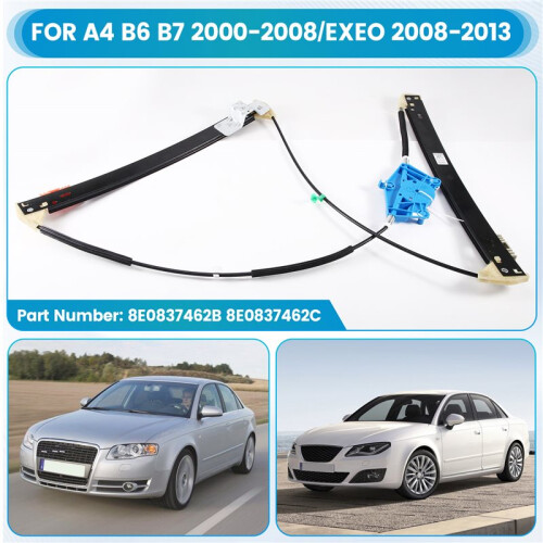 8E0837462B 8E0837462C Front Right Power Window Regulator Without Motor for  A4 B6 B7 2000-2008 2