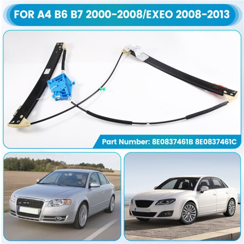8E0837461B 8E0837461C Front Left Power Window Regulator Without Motor for  A4 B6 B7 2000-2008 2