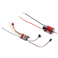 RC Brushed Motor, 550 High Torsion Low Noise Motor 10T-28500rpm 3.17mm D Daxis with 60A Brushed ESC for RC Car