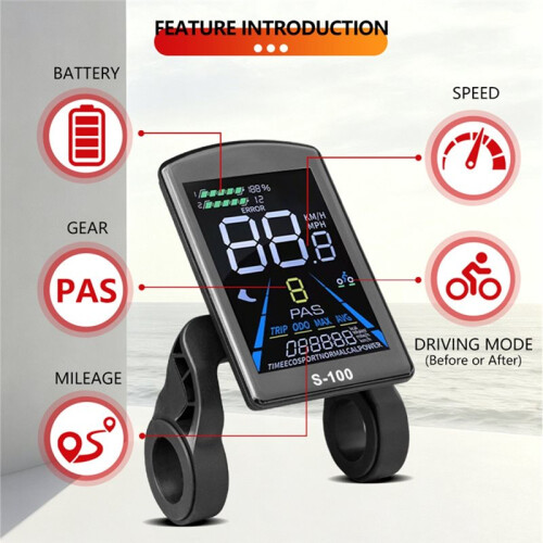 S-100 Color LCD Display (Supporting NFC Protocol 2), Designed for E-Bike Conversions of Mountain Bikes 2