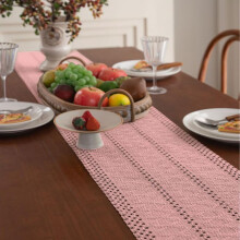 (Pink, 33*140cm) Table Wedding Decorations Style Bohemian Table Runner, Red Table Runner Farmhouse Woven Home Decor - 1 pc