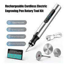 Cordless Engraving Pen, Type-C Rotary Tool Kit with 20 Bits, 3-Speed LED Display for Wood Metal Carving