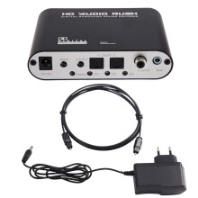 5.1 Channel Digital to Analog Converter AC3 Audio Digital to Analog Optical Coaxial SPDIF 3.5mm AUX to 6 RCA Decode EU
