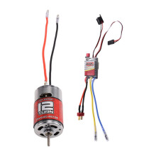 RC Brushed Motor, 550 High Torsion Low Noise Motor 12T-22500rpm 3.17mm D Daxis with 60A Brushed ESC for RC Car