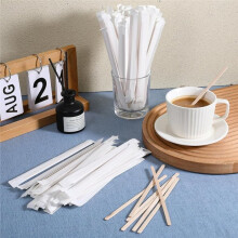 1000Pcs 7.5 Inch Disposable Wood Coffee Stir Sticks Stirrers, Individually Wrapped CoffeeStirrers for Cocktail,Hot Drink