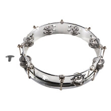 10 Inch Double Row Stainless Steel Jingles Tambourine for Adult Selftuning Hand Held Drum for Church Wedding Party Favor
