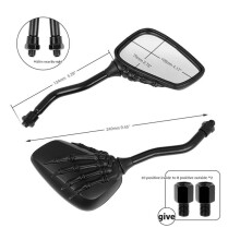 Universal Motorcycle Skeleton Hand Mirrors 10mm Claw Side Rear View Mirrors Motorcycle Rearview Mirrors B