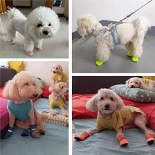 4PCS Dog Shoes for Hot Pavement - Breathable Mesh Dog Shoe for Small Medium Dogs, Dog Boots Protectors, Non-Slip