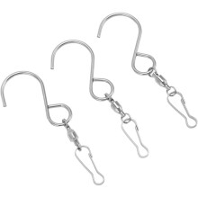 20pcs Wind Spinner S Hook Clips for 360 Degree Rotation, Stainless Steel Dual Hangers for Plants
