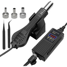 1set Hot Air Rework Station, LCD Digital Display Soldering Hot Air Guns, Portable  Rework Dryer-Type Solder EU Plug