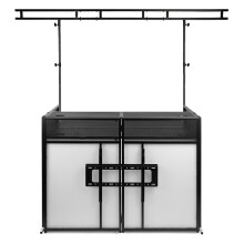 Vonyx DB6 Foldable DJ Booth with TV Screen Mount and Overhead Lighting T-Bar