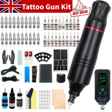 Wireless Tattoo Gun Kit Complete Rotary Pen Machine With Power Supply Ink Needle