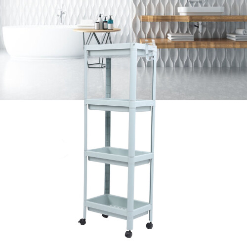 4-stöckiges Rollregal Nordic Blue als 2