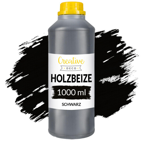 Creative Deco Holzbeize auf Wasserbasis | 1L | Schwarz Holz Farbe