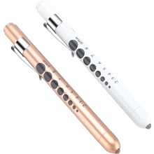 Pen Light with Pupil Gauge, LED Medical Pocket Flashlight for Nurses and Doctors, 2 Pack Reusable Penlights for Nursing