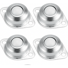 Lot de 4 roulettes à billes pour meubles, roulettes robustes avec 2 trous de fixation, petites billes pour faciliter le déplacement.