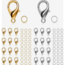 300 Piece Jewelry Clasps for Necklaces, Bracelets and Anklets, DIY Jewelry Making Supplies, Gold and Silver Tone Metal C