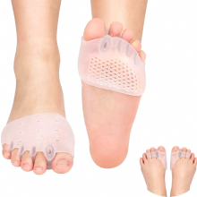 Silikon-Zehenspreizer-Set, 2 Paar, 3-Loch-Hallux-valgus-Spreizer und 5-Loch-Großzehenkorrektor für Hammerzehen, Krallenzehen, P