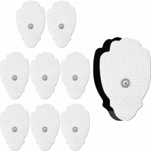 TENS-Pads, 10er-Pack, wiederverwendbare handflächenförmige Elektrodenpads mit Standard-3,5-mm-Schnappanschluss, Ersatzklebepads