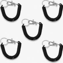 Set van 5 rekbare spiraalsleutelhangers, plastic veersleutelhouders, intrekbare spiraalvormige antidiefstal elastische sleutelkoorden voor M