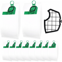 Juego de 10 bolsas con 1 filtro de repuesto para aspiradora, compatible con VK140 y VK150, accesorio duradero para la recolección de polvo.