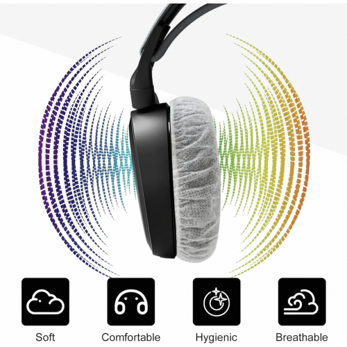 200 Pack Stretchable Headphone Covers, Disposable Ear Pad Protective Sleeves for Hygiene and Comfort 2